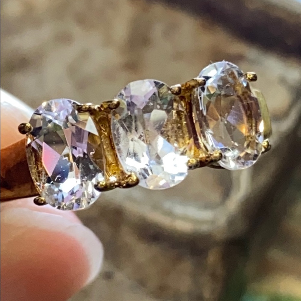 18k Gold Overlay Petalite ring - Picture 4 of 9